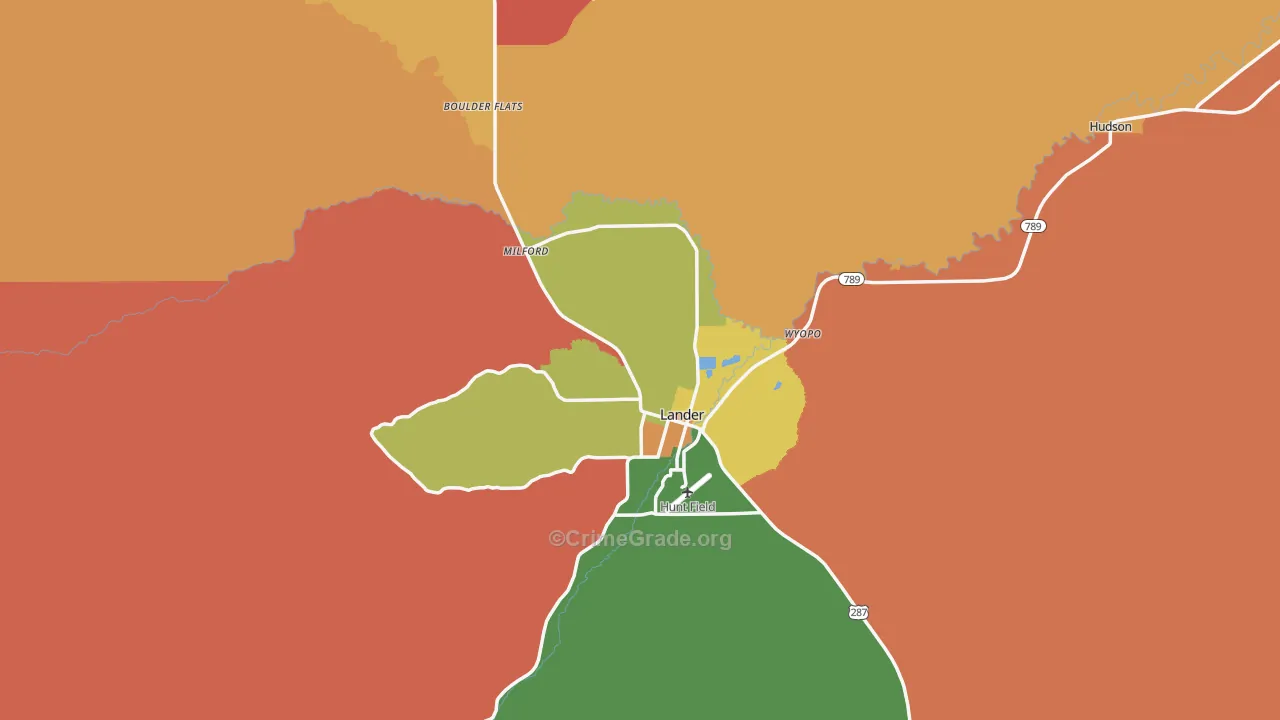 82520, WY Map of Theft Rates
