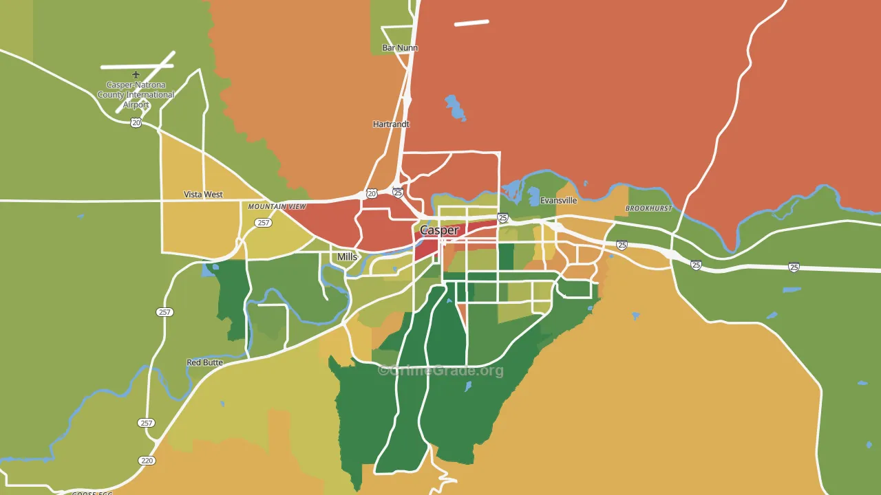 82601, WY Map of Theft Rates