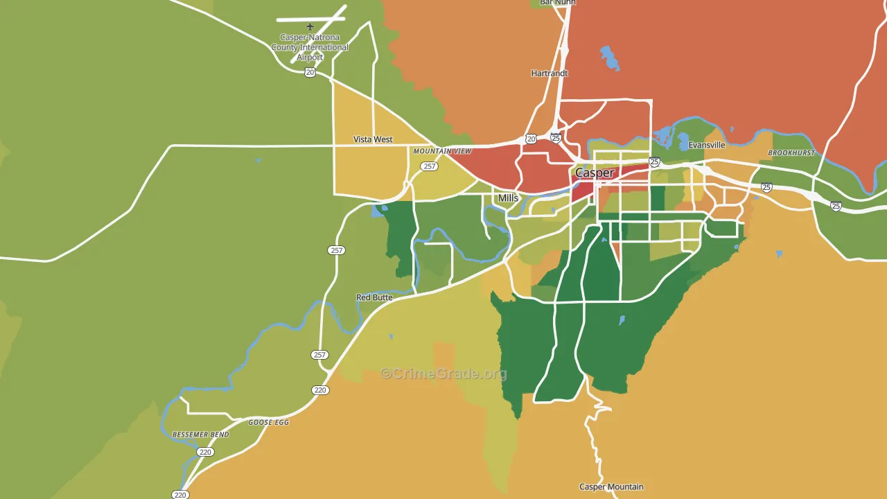 82604, WY Map of Theft Rates