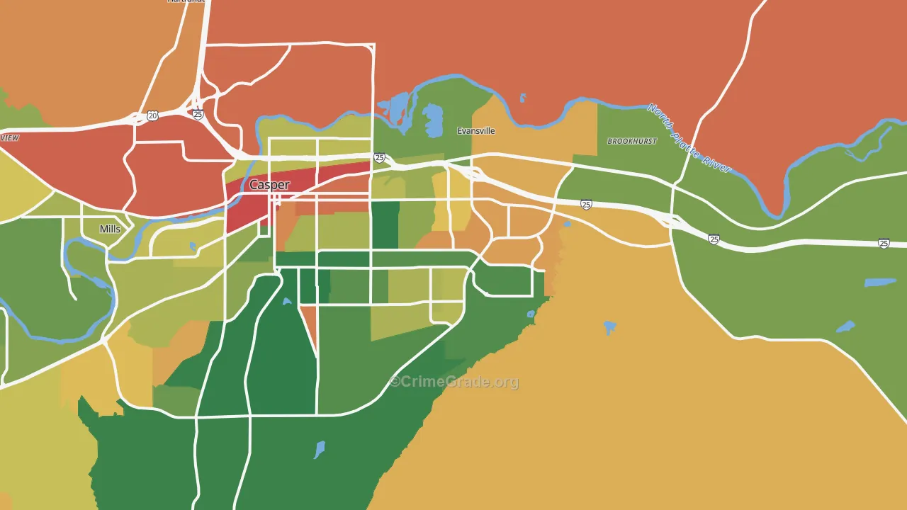 82609, WY Map of Theft Rates