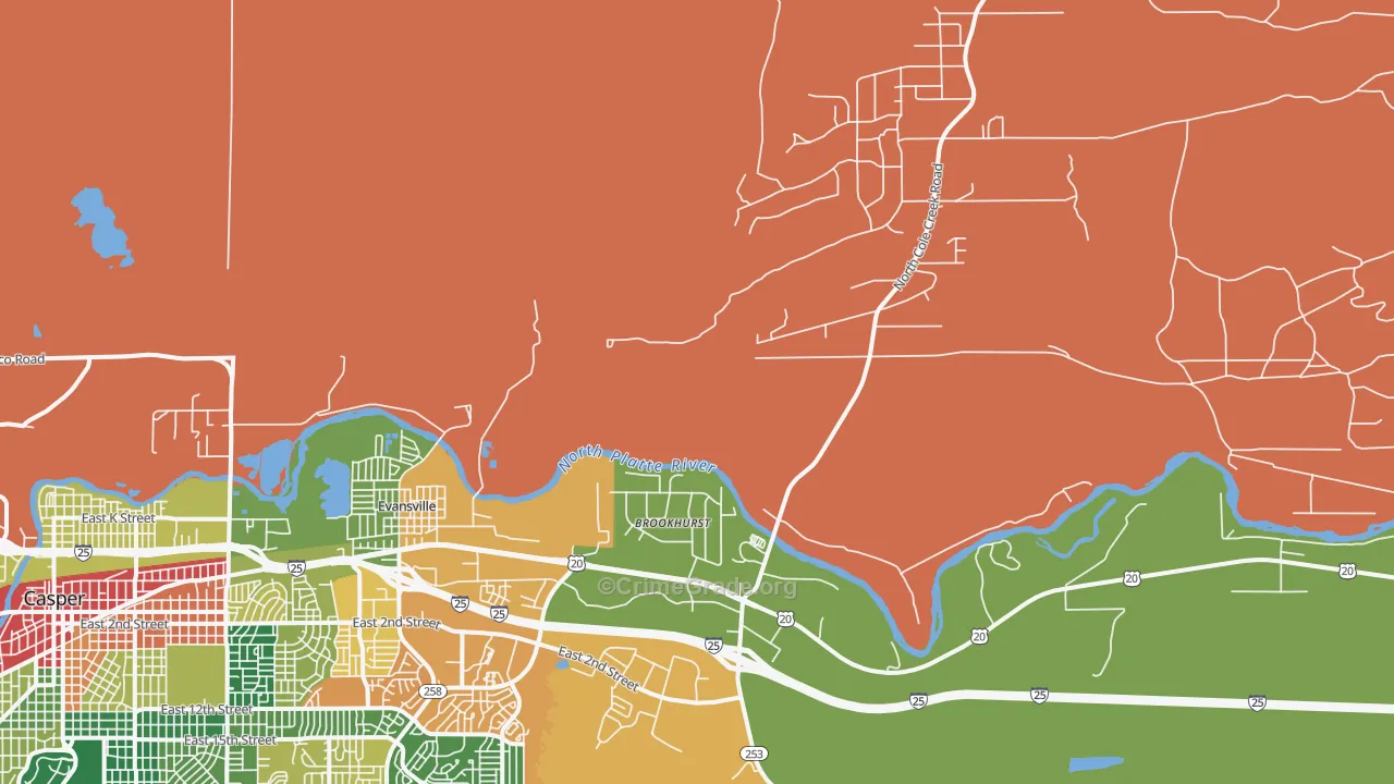 82636, WY Map of Theft Rates