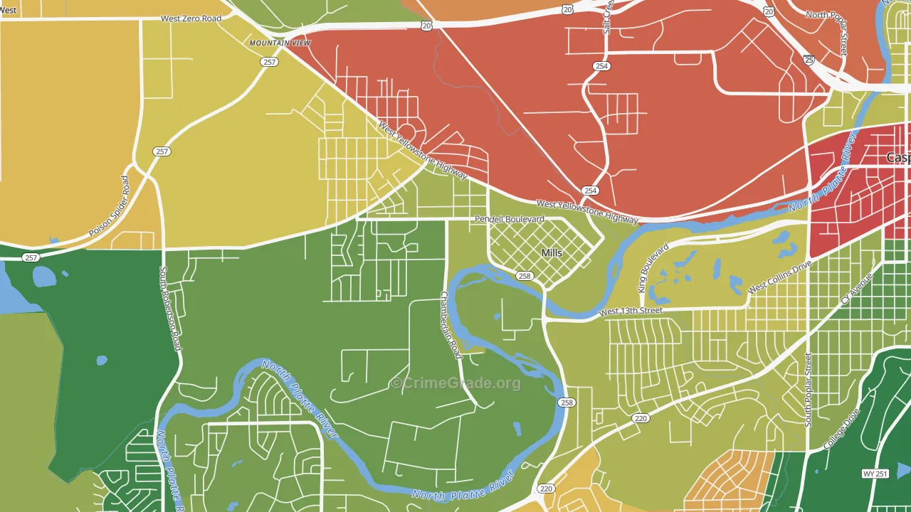 82644, WY Map of Theft Rates