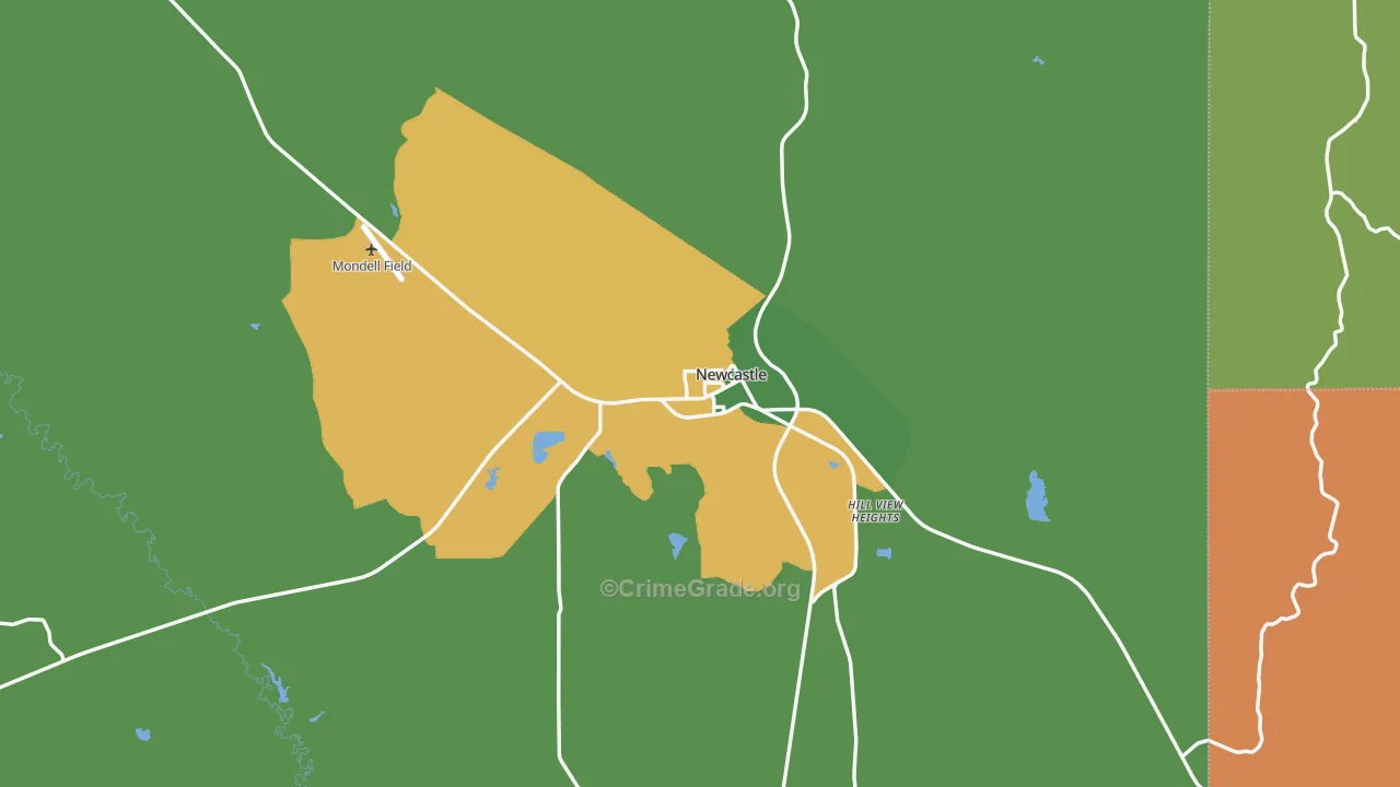 82701, WY Map of Theft Rates