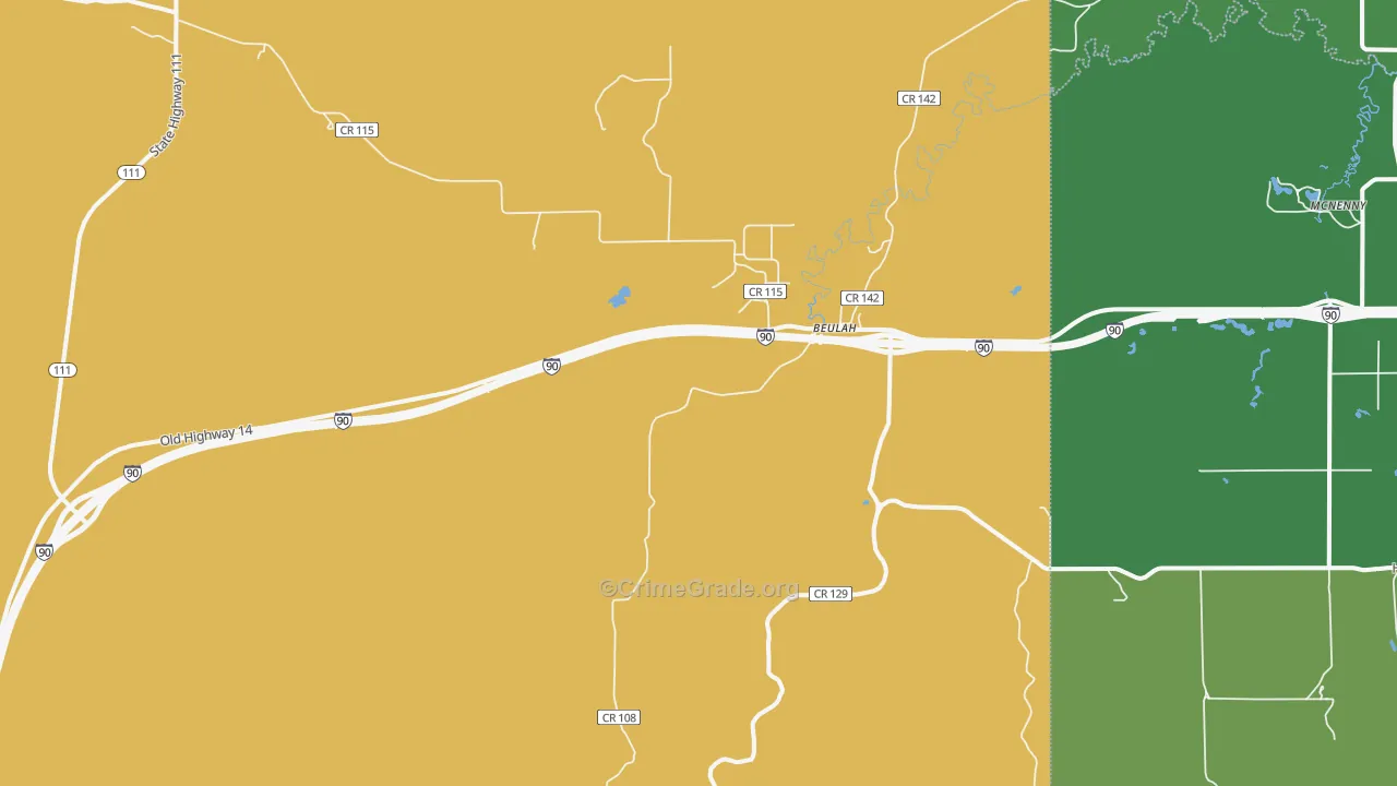 82712, WY Map of Theft Rates