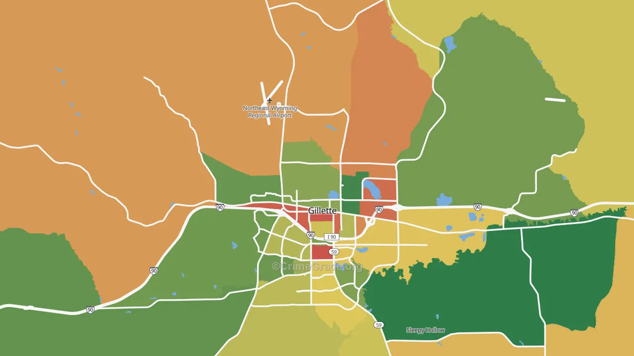 82716, WY Map of Theft Rates