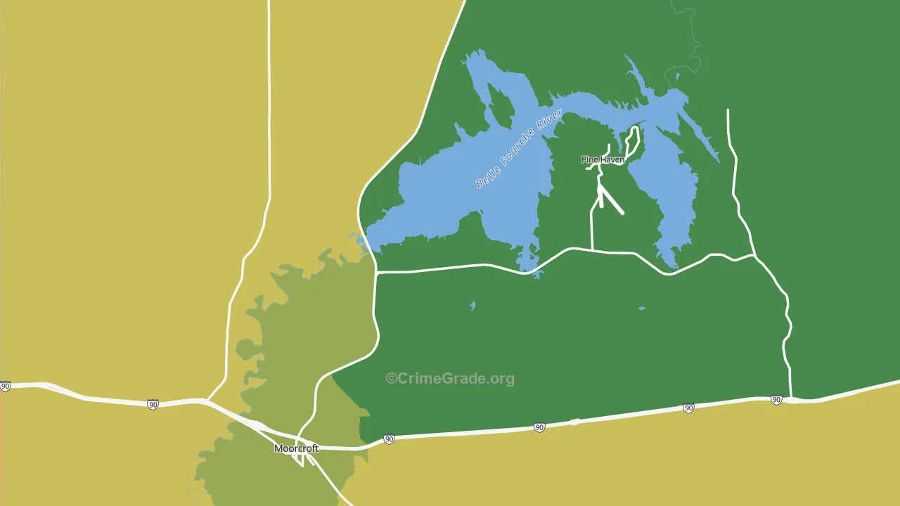 82721, WY Map of Theft Rates