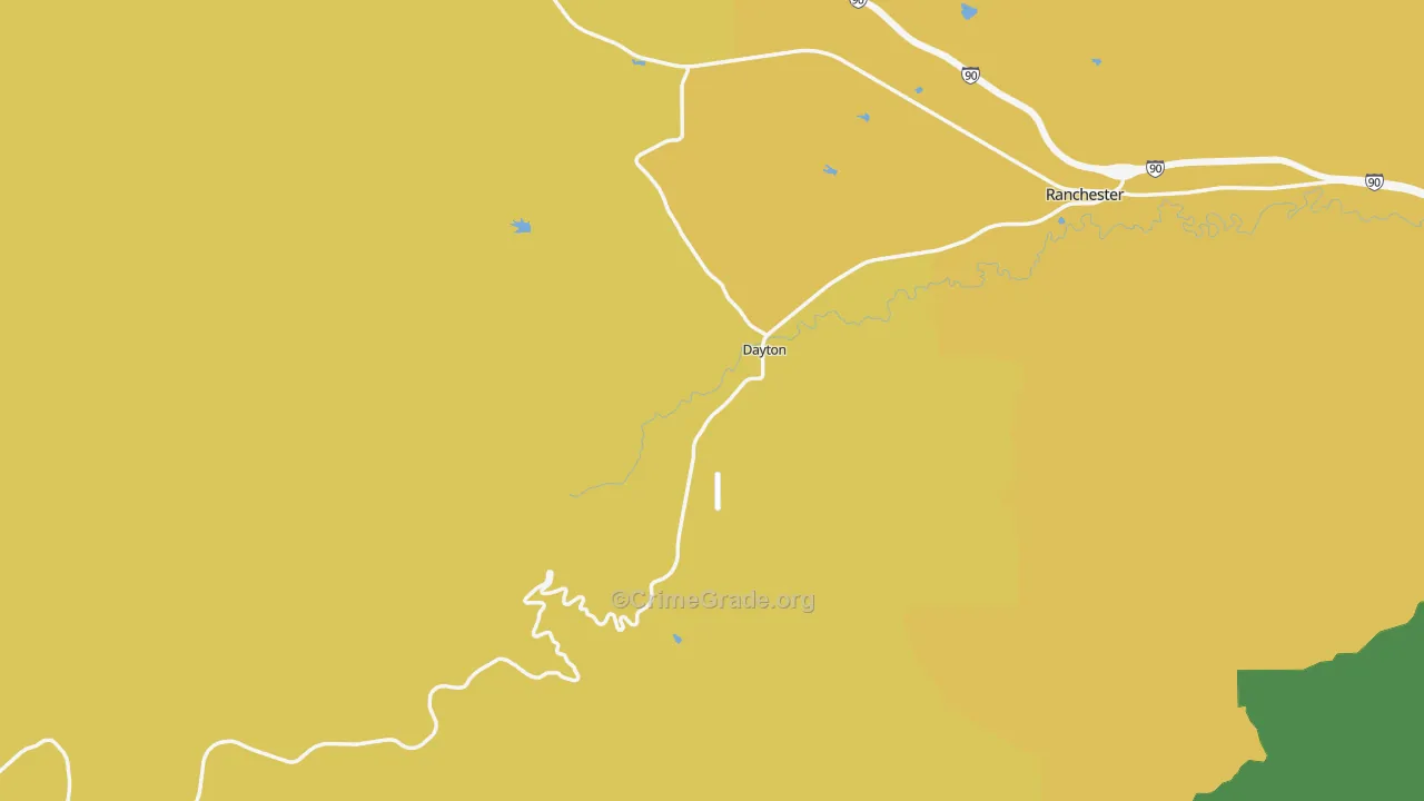 82836, WY Map of Theft Rates