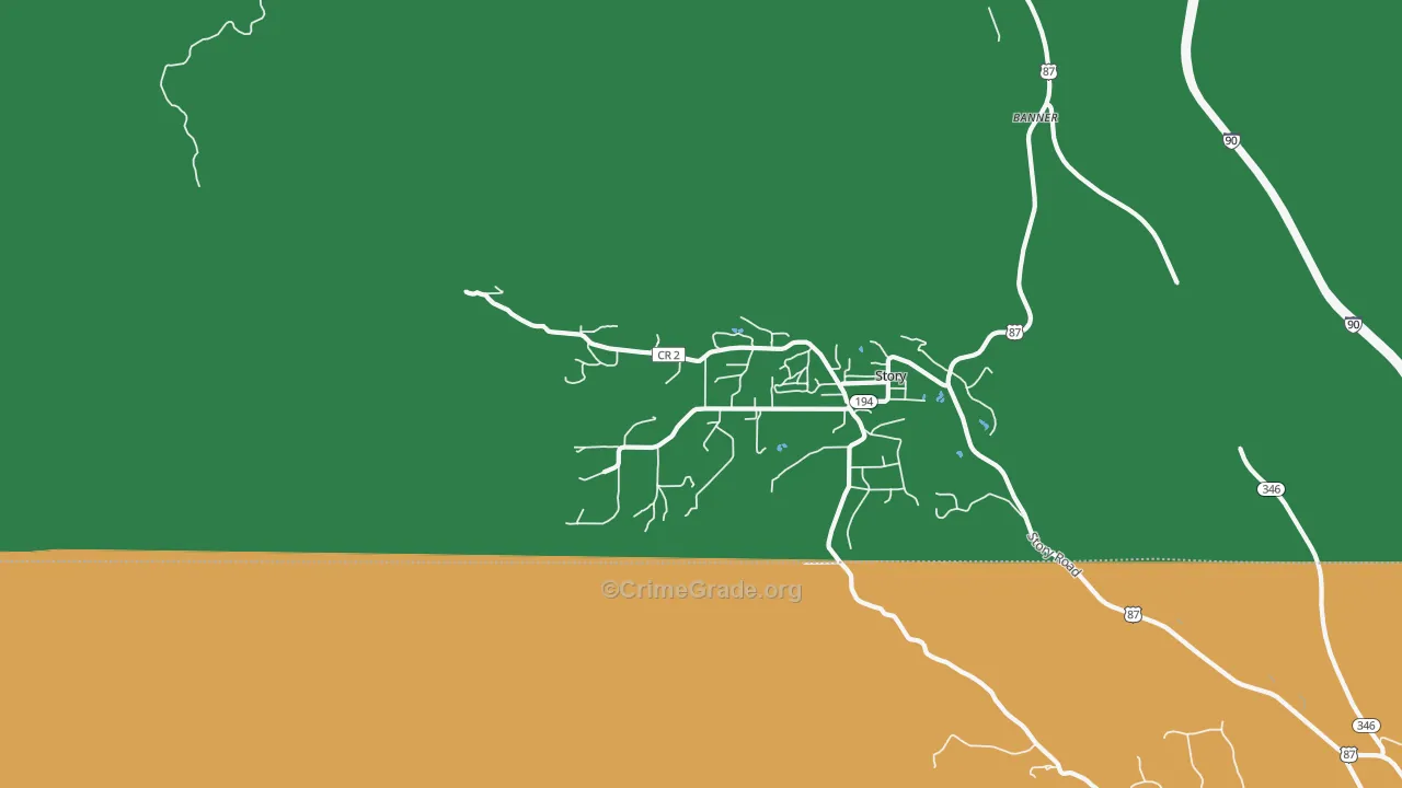 82842, WY Map of Theft Rates