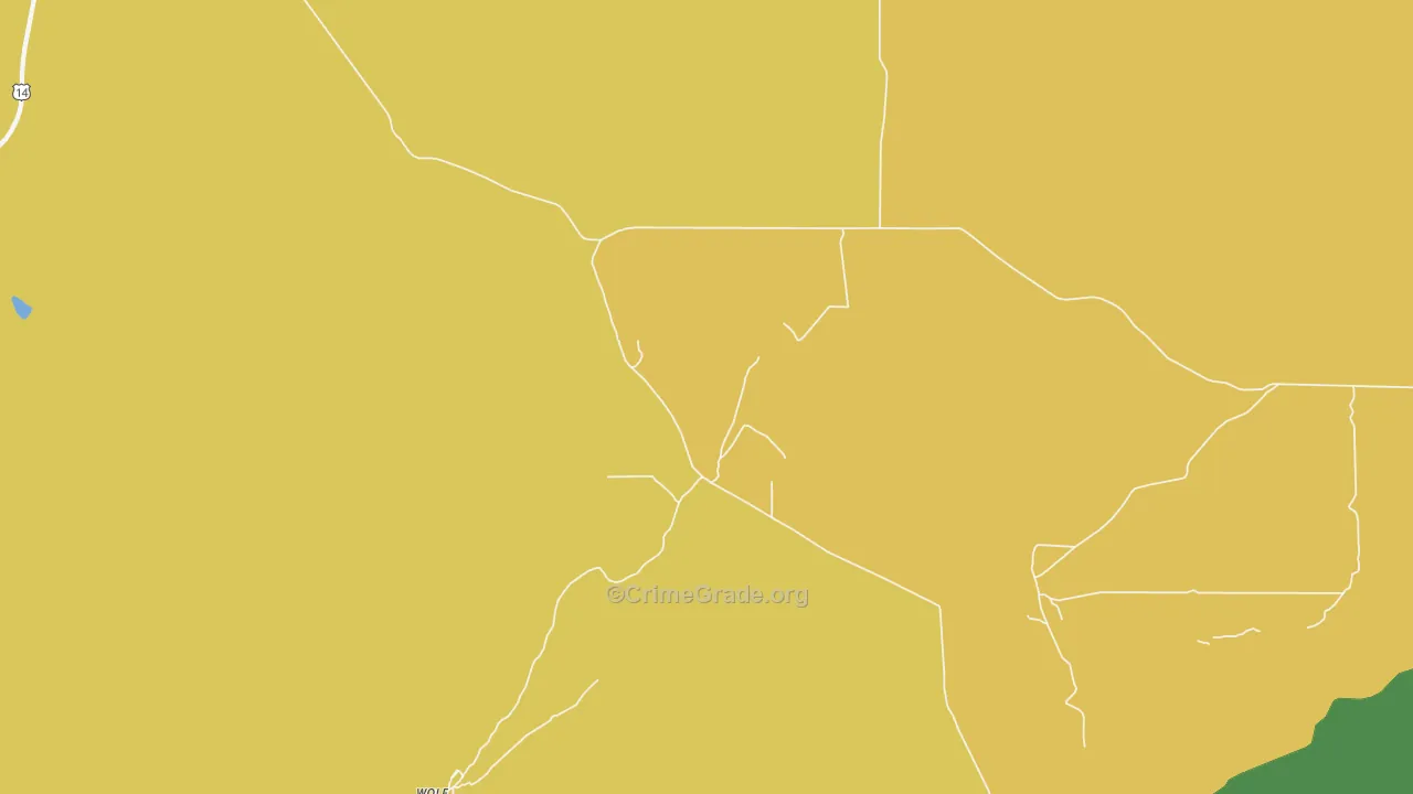 82844, WY Map of Theft Rates