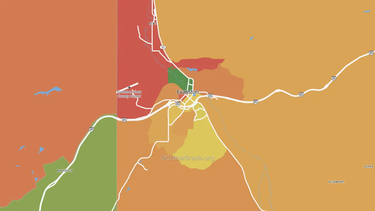 82930, WY Map of Theft Rates
