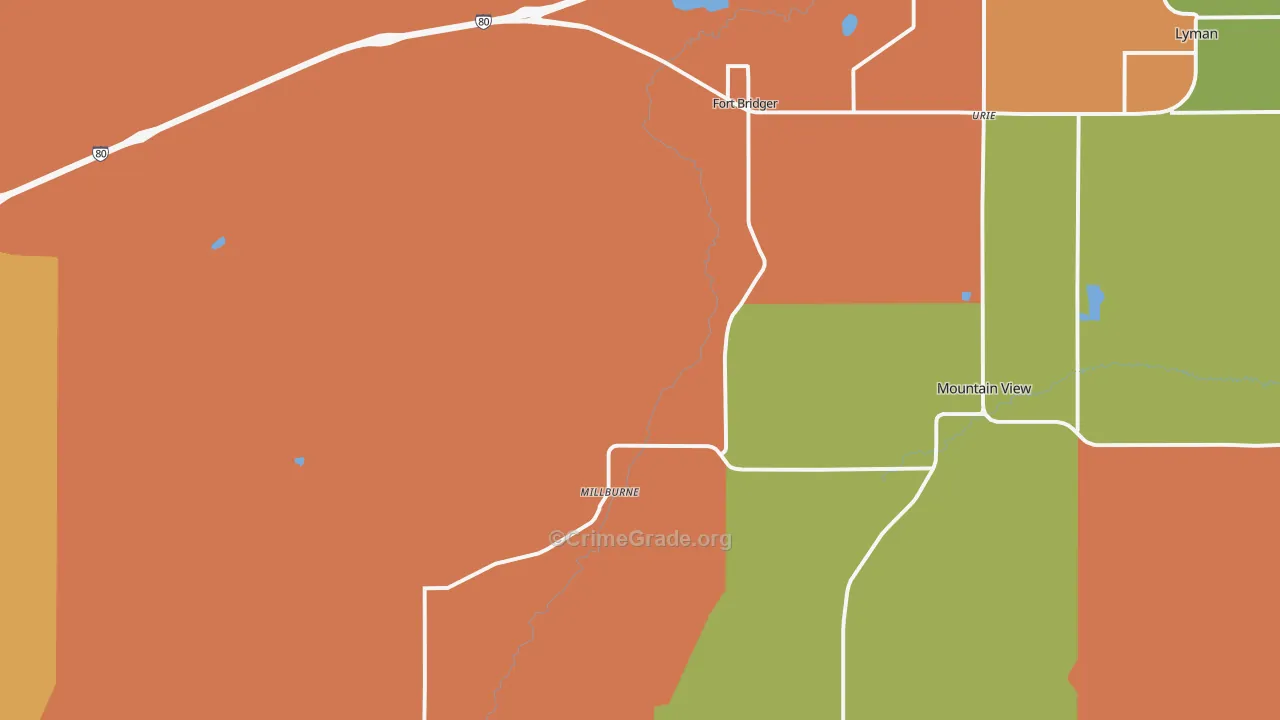 82933, WY Map of Theft Rates