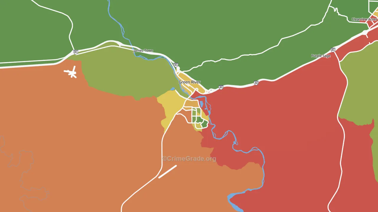 82935, WY Map of Theft Rates