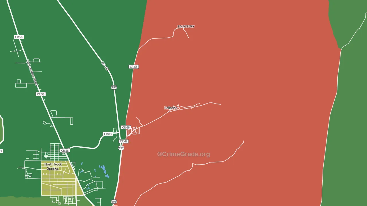 82943, WY Map of Theft Rates