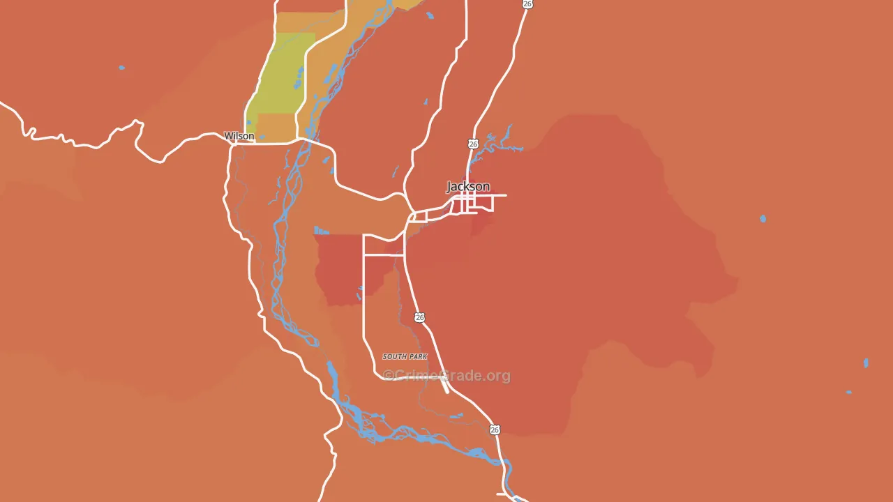 83001, WY Map of Theft Rates