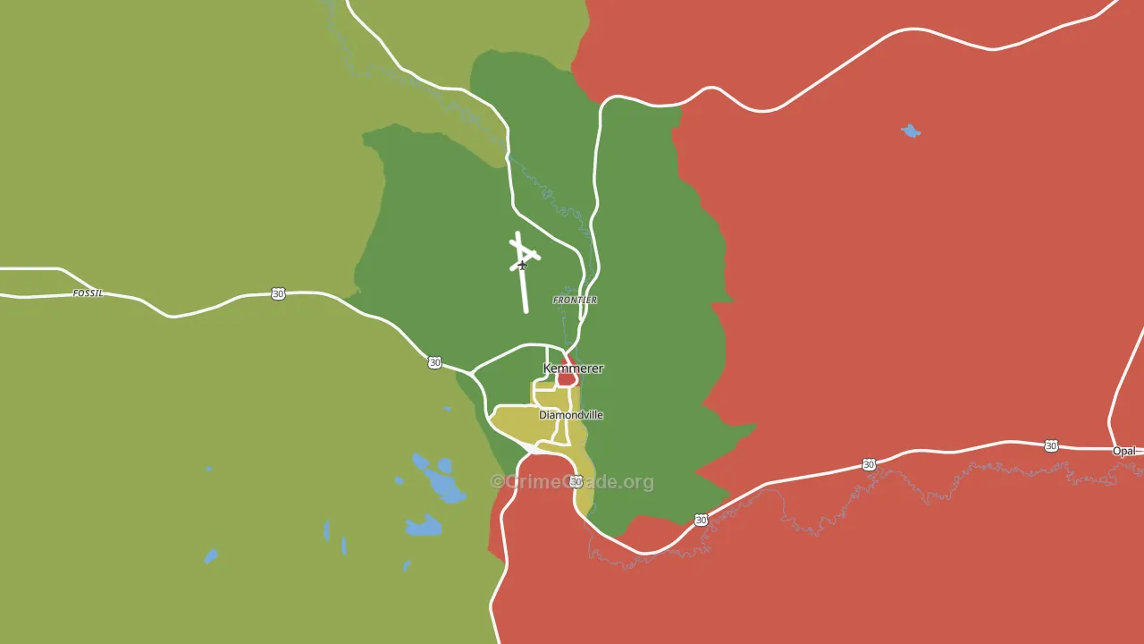 83101, WY Map of Theft Rates