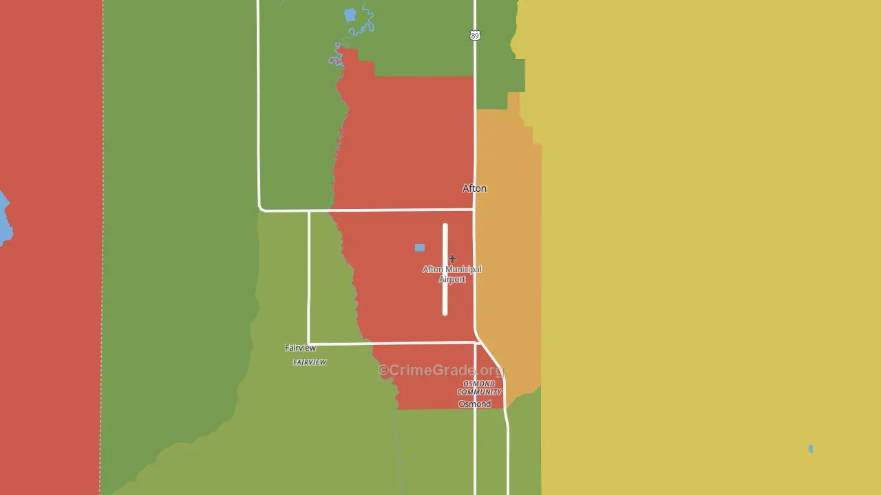 83110, WY Map of Theft Rates