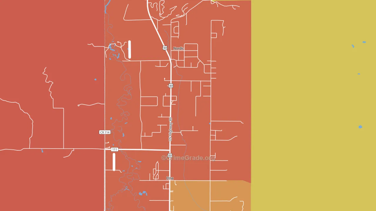 83118, WY Map of Theft Rates
