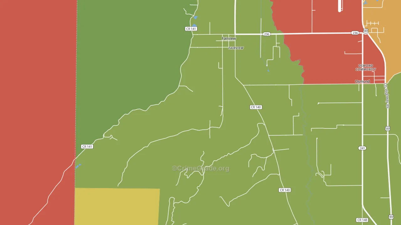 83119, WY Map of Theft Rates