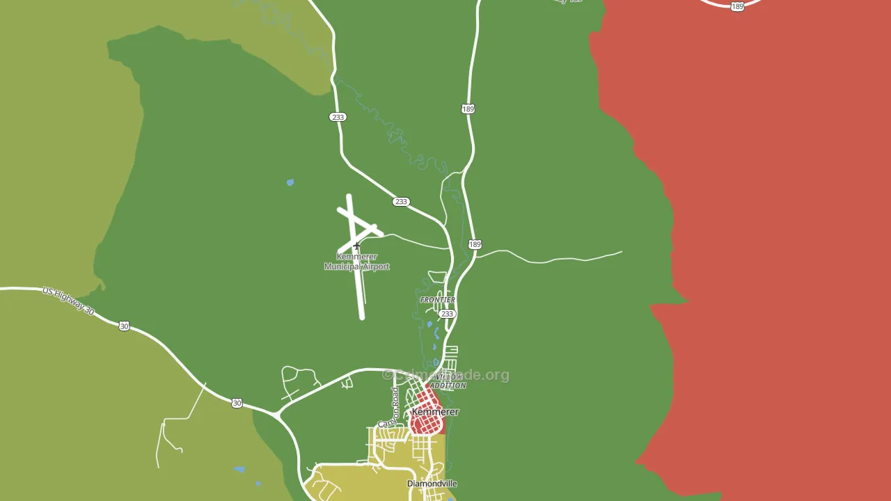 83121, WY Map of Theft Rates