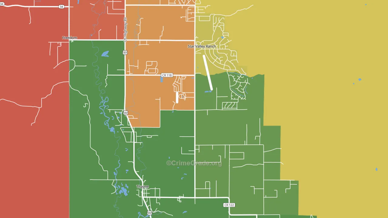 83127, WY Map of Theft Rates