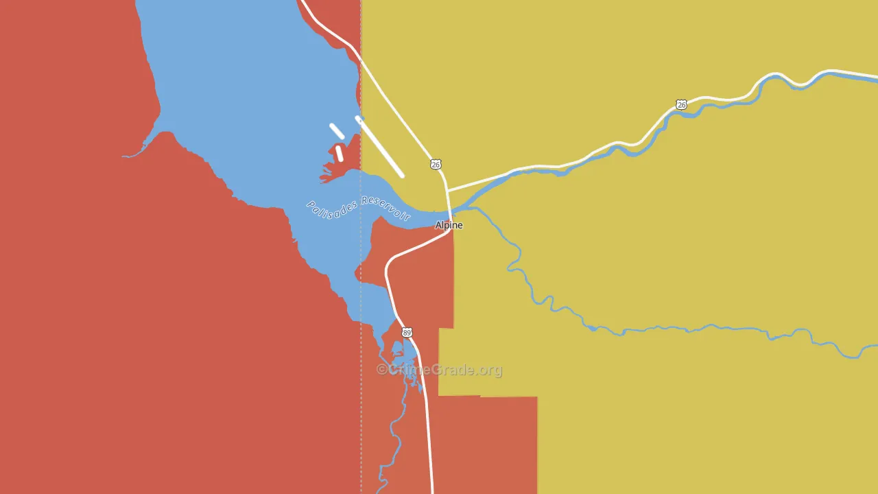 83128, WY Map of Theft Rates