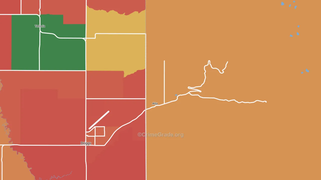 83414, WY Map of Theft Rates