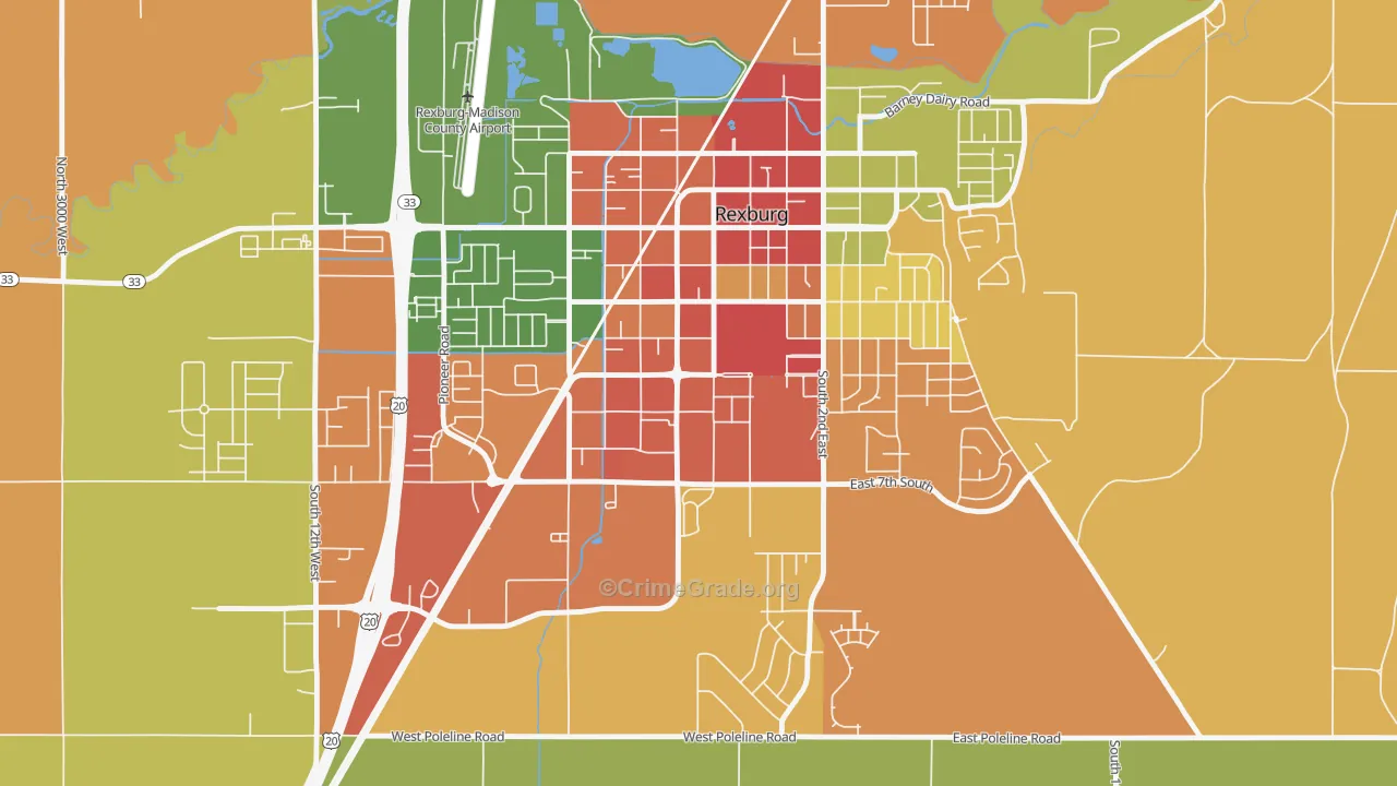 83460, ID Map of Theft Rates