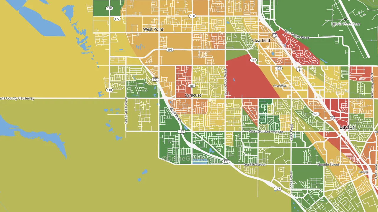 84075, UT Map of Theft Rates
