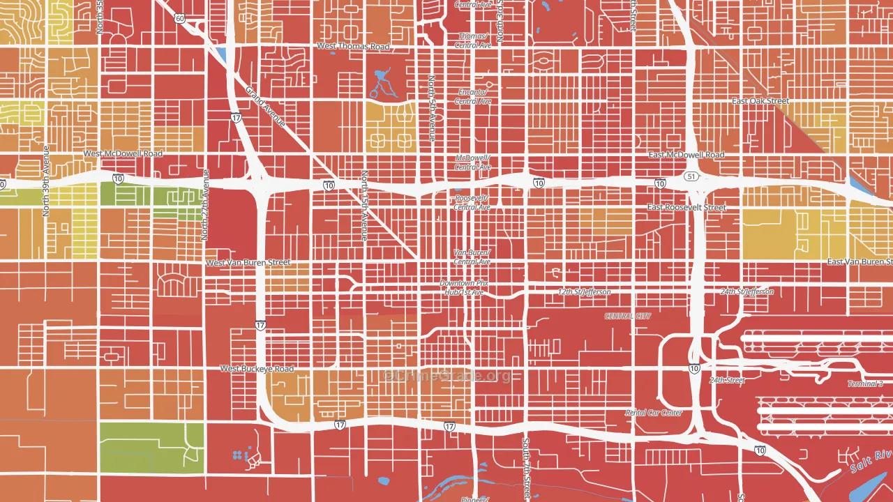 85003, AZ Map of Theft Rates