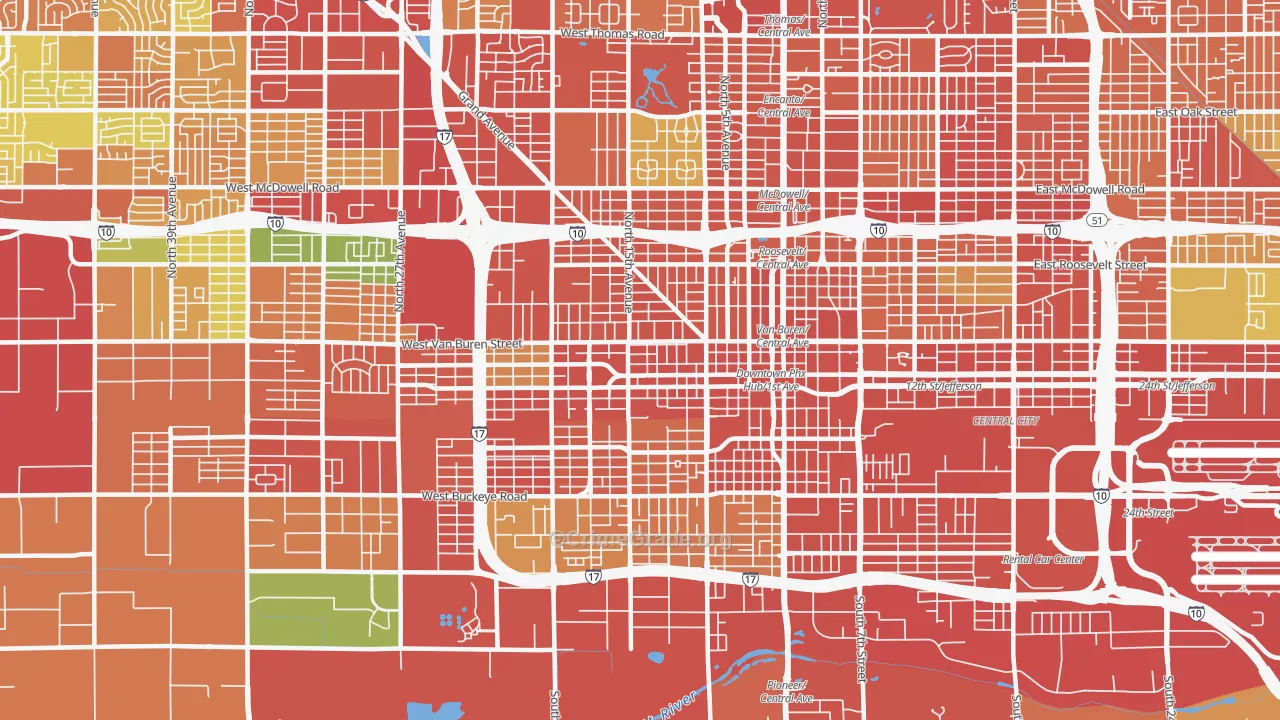 85007, AZ Map of Theft Rates