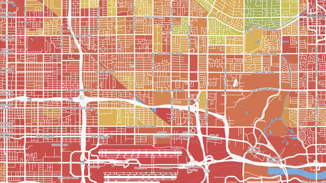 85008, AZ Map of Theft Rates