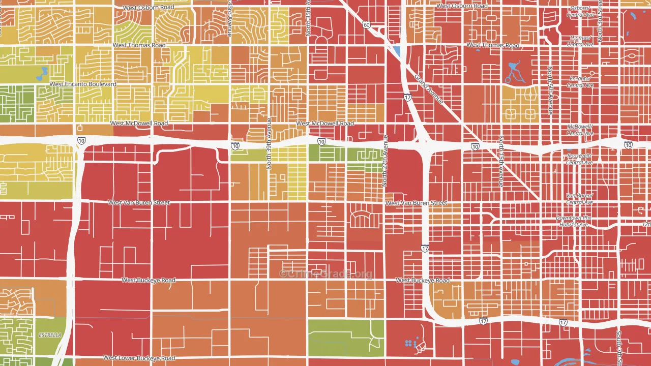 85009, AZ Map of Theft Rates