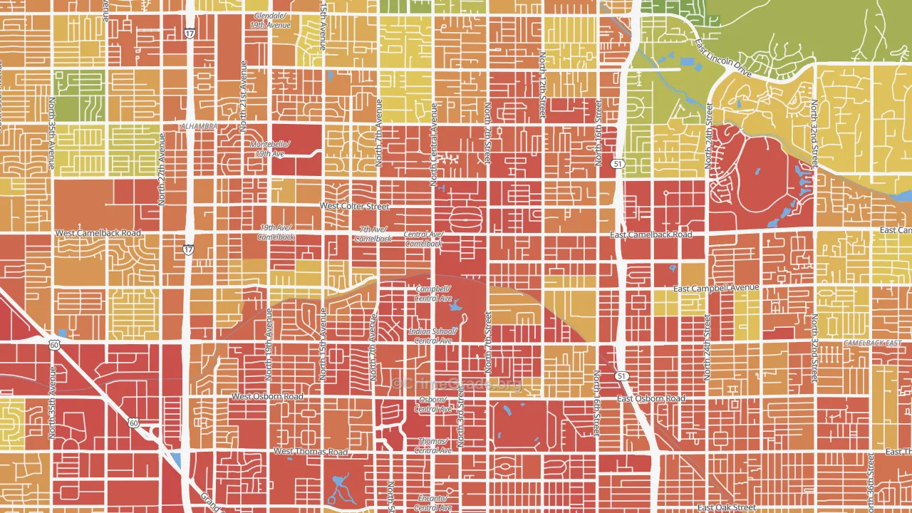 85012, AZ Map of Theft Rates