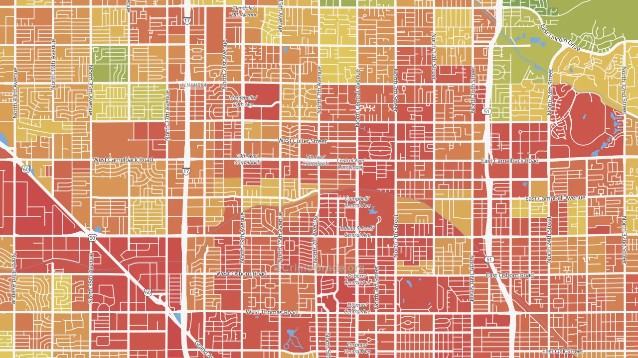 85013, AZ Map of Theft Rates