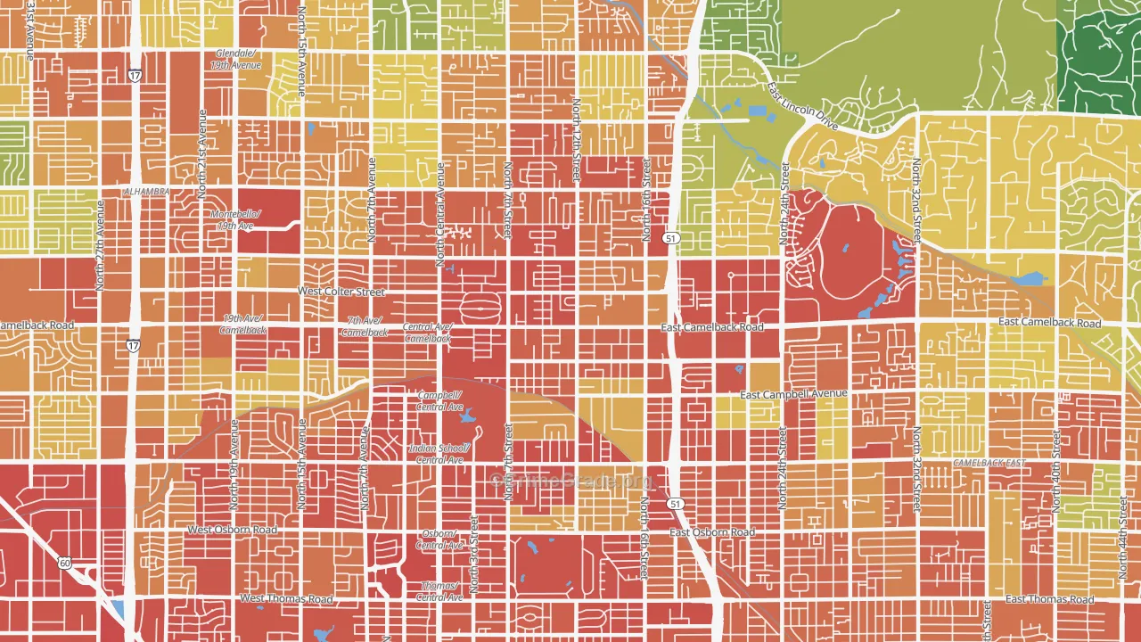 85014, AZ Map of Theft Rates