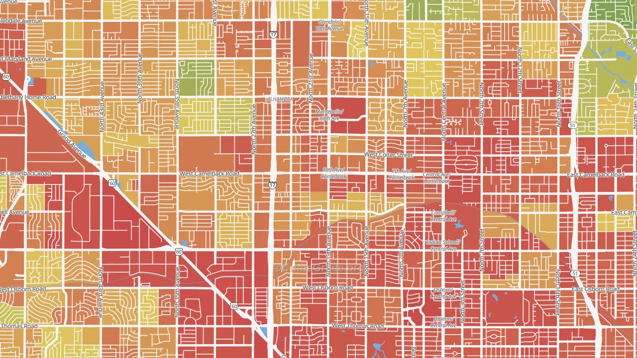 85015, AZ Map of Theft Rates