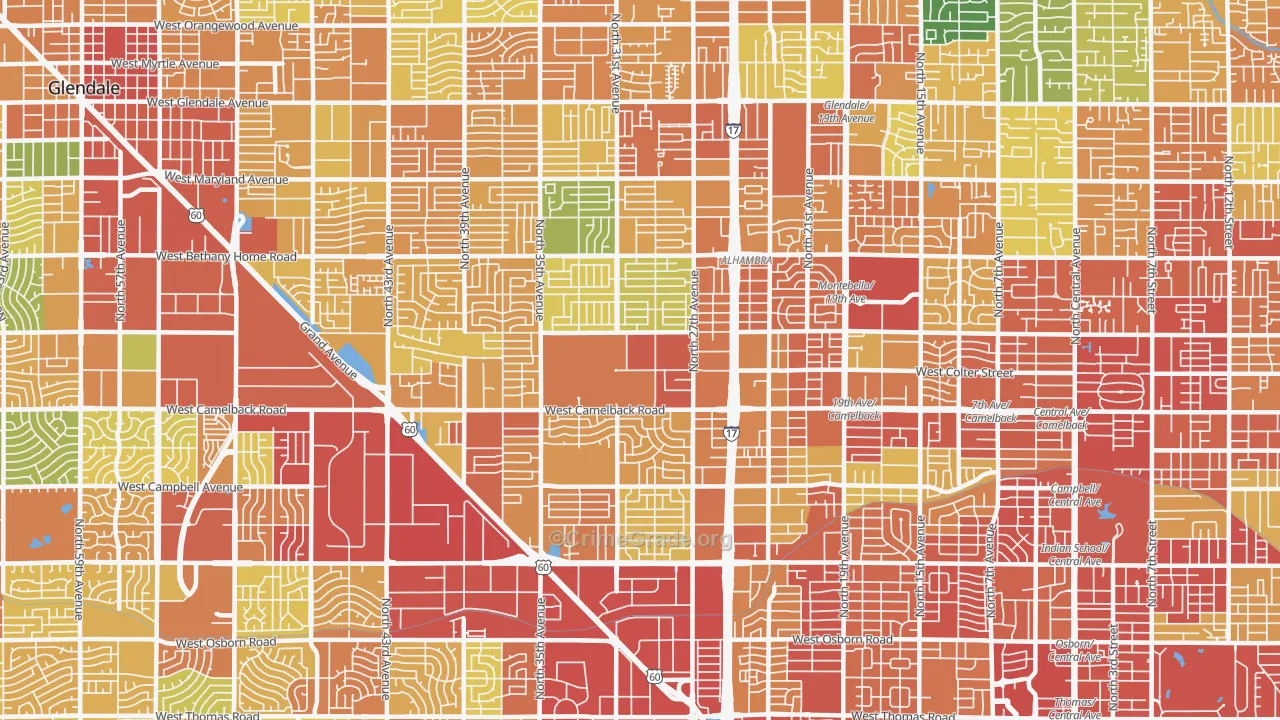 85017, AZ Map of Theft Rates