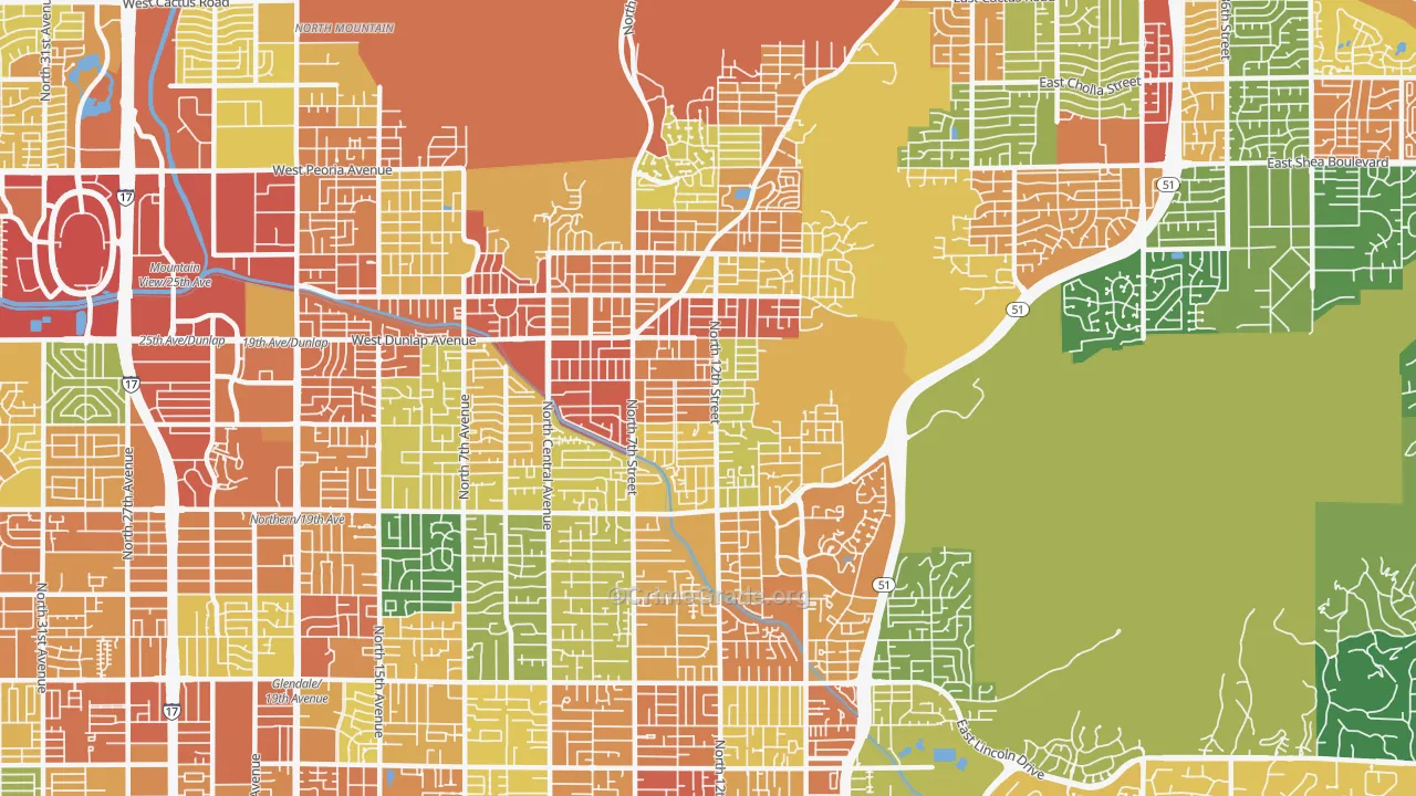 85020, AZ Map of Theft Rates