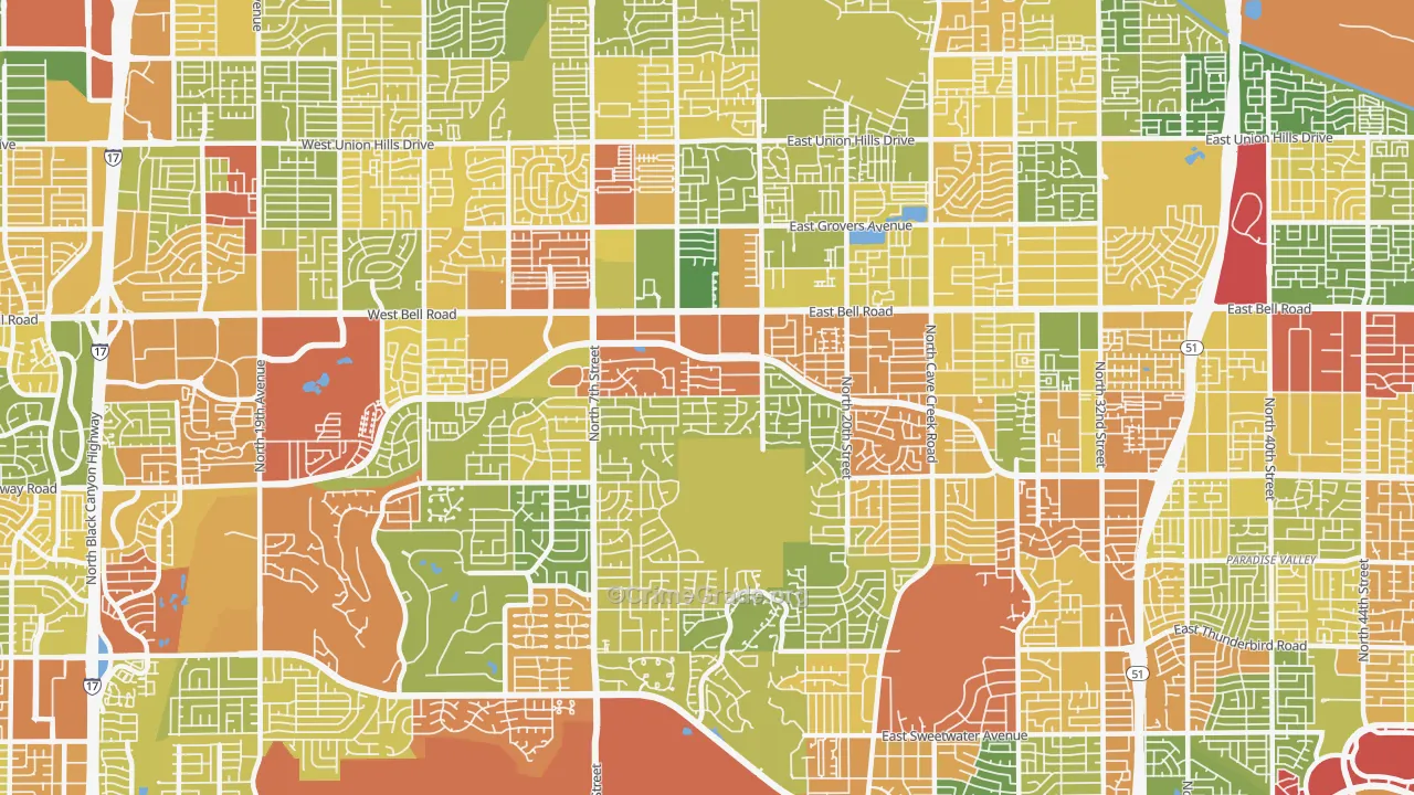 85022, AZ Map of Theft Rates