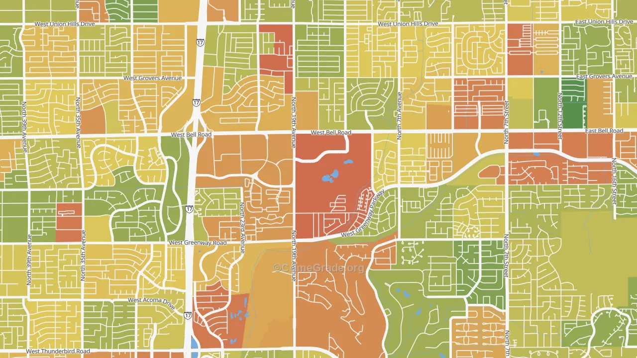 85023, AZ Map of Theft Rates