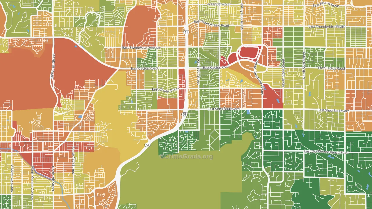 85028, AZ Map of Theft Rates