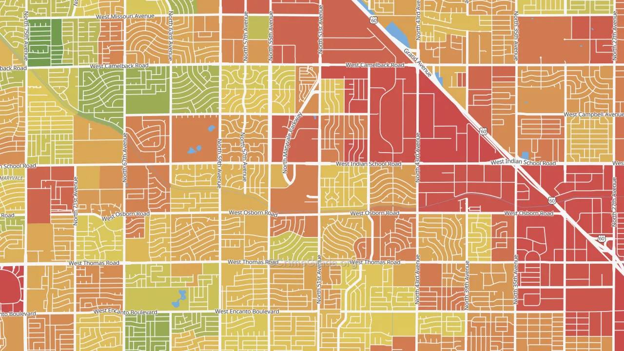 85031, AZ Map of Theft Rates