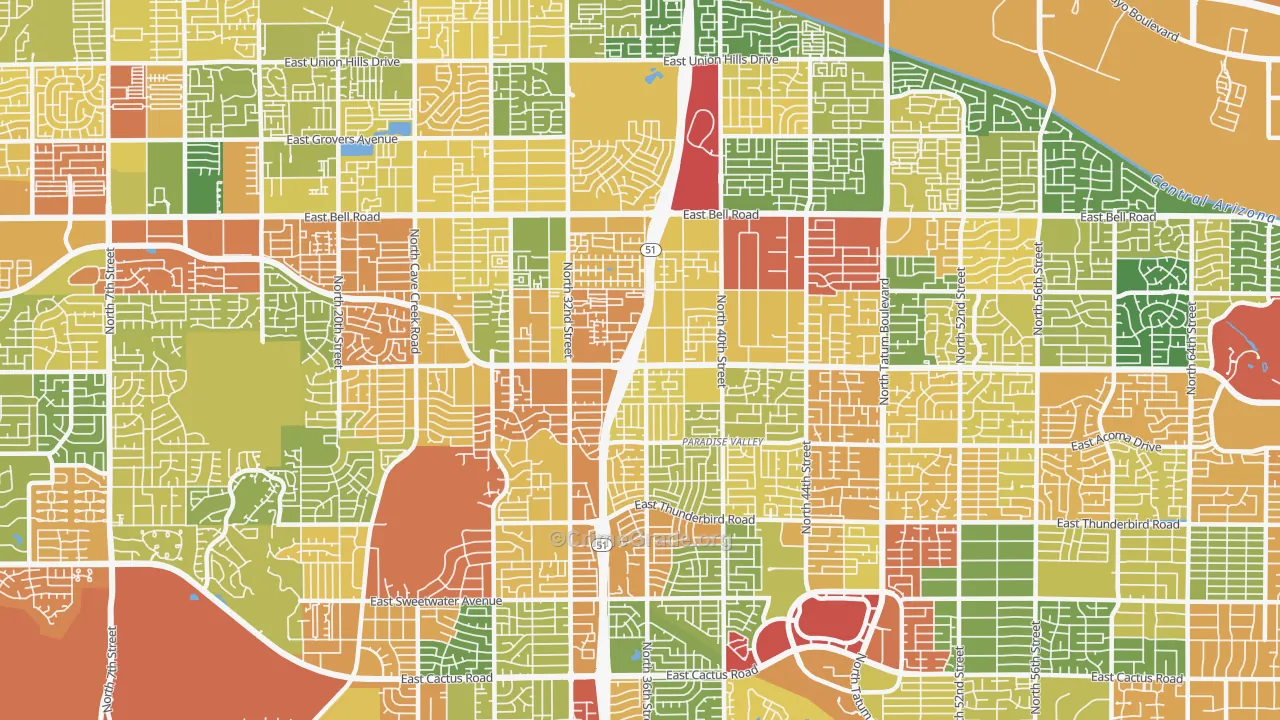 85032, AZ Map of Theft Rates