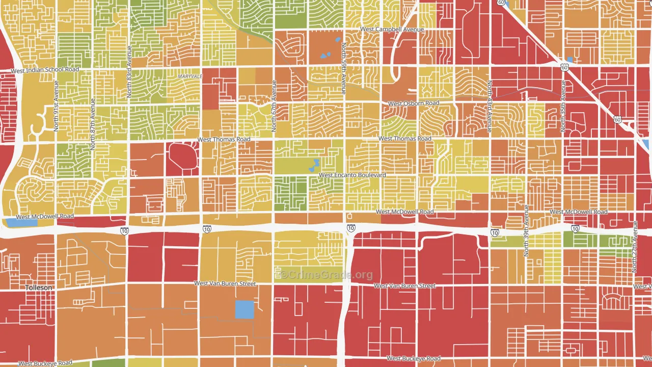 85035, AZ Map of Theft Rates