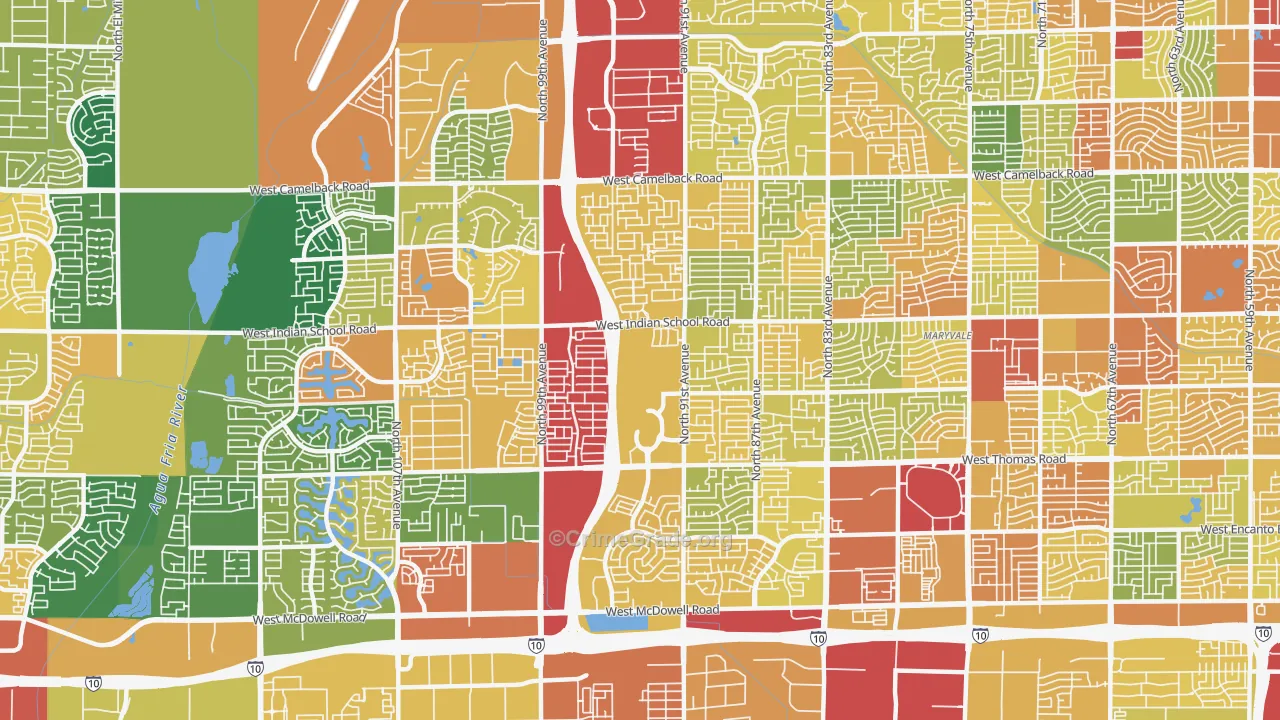 85037, AZ Map of Theft Rates