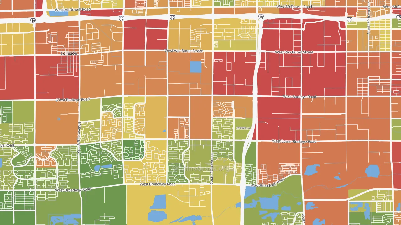 85043, AZ Map of Theft Rates