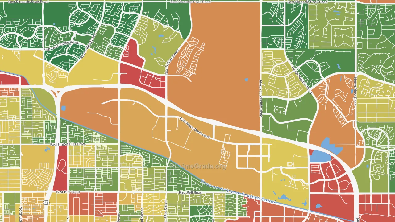 85054, AZ Map of Theft Rates