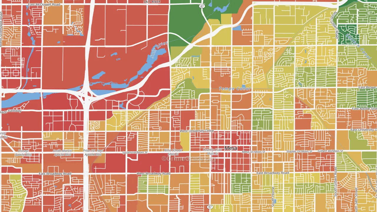 85201, AZ Map of Theft Rates