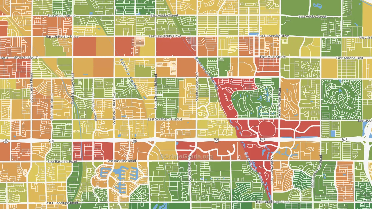 85206, AZ Map of Theft Rates