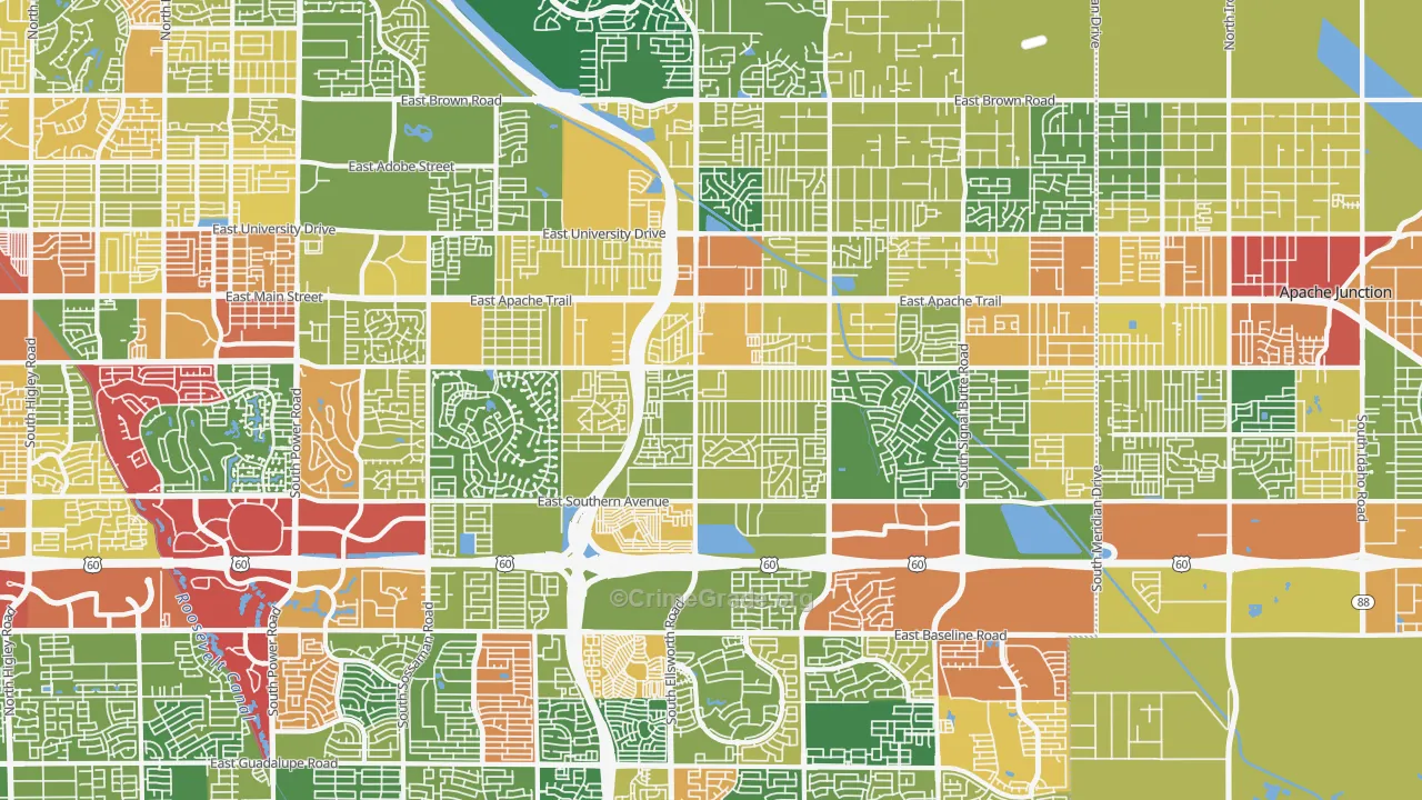 85208, AZ Map of Theft Rates